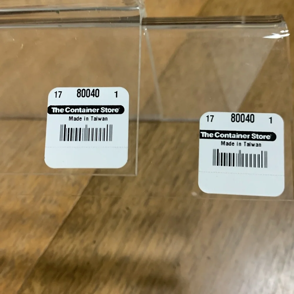 The Container store Umbra acrylic shelves